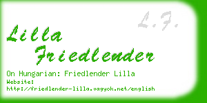 lilla friedlender business card